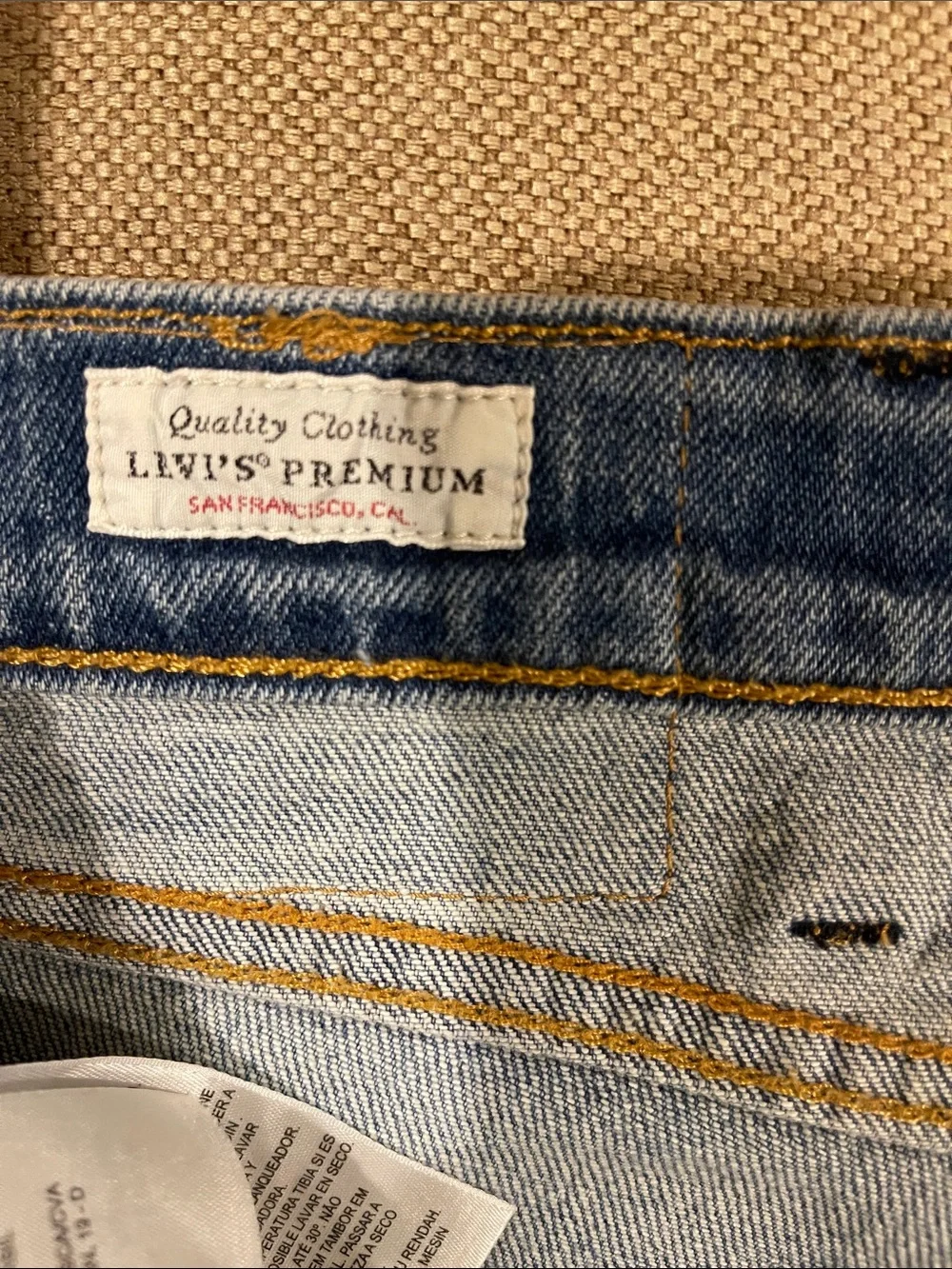 Levi's Men's Distressed Light Blue Straight Jeans-RARE